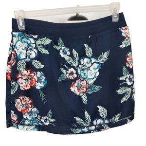 St. John's Bay Womens PS Skort Navy Blue Floral with Pockets Tennis Pickleball